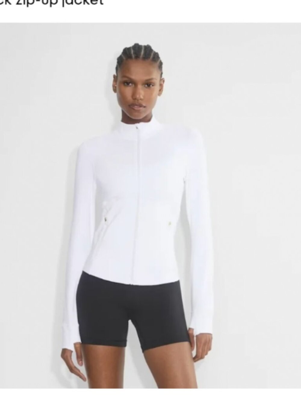 Aritzia Golden White Zip Up Jacket